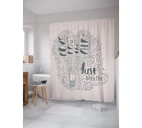 Штора (занавеска) для ванной JoyArty "Любовь в воздухе" из сатена, 180х200 см с крючками, sc_54286