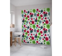 Штора (занавеска) для ванной JoyArty "Яблоки арт" из сатена, 180х200 см с крючками, sc_52735