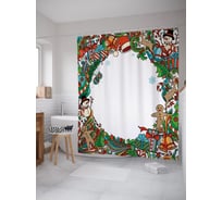 Штора (занавеска) для ванной JoyArty "Рождественские изобилие" из сатена, 180х200 см с крючками, sc_53276