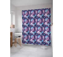 Штора (занавеска) для ванной JoyArty "Летнее цветение" из сатена, 180х200 см с крючками, sc_64061
