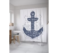 Штора (занавеска) для ванной JoyArty "Будь моим якорем" из сатена, 180х200 см с крючками, sc_61845