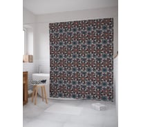 Штора (занавеска) для ванной JoyArty "Богато украшенная флористика" из сатена, 180х200 см с крючками, sc_54948