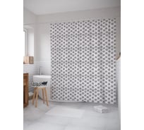 Штора (занавеска) для ванной JoyArty "Имитация мячей" из сатена, 180х200 см с крючками, sc_57519