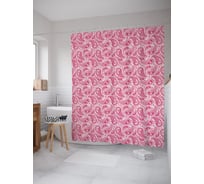 Штора (занавеска) для ванной JoyArty "Орнамент в турецких огурцах" из сатена, 180х200 см с крючками, sc_63110