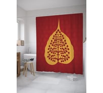 Штора (занавеска) для ванной JoyArty "Лиственное дерево" из сатена, 180х200 см с крючками, sc_61514