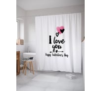 Штора (занавеска) для ванной JoyArty "Признание на День Валентина" из сатена, 180х200 см с крючками, sc_53917