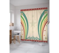 Штора (занавеска) для ванной JoyArty "Разноцветный цирк" из сатена, 180х200 см с крючками, sc_63040