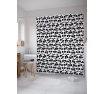 Штора (занавеска) для ванной JoyArty "Толпа панд" из сатена, 180х200 см с крючками, sc_58000