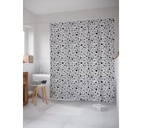 Штора (занавеска) для ванной JoyArty "Графические зонтики" из сатена, 180х200 см с крючками, sc_63483