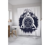 Штора (занавеска) для ванной JoyArty "Вегвизир" из сатена, 180х200 см с крючками, sc_60134