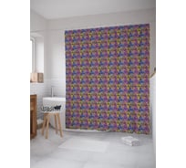 Штора (занавеска) для ванной JoyArty "Геометрическое мороженое" из сатена, 180х200 см с крючками, sc_57754