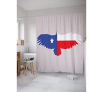 Штора (занавеска) для ванной JoyArty "Флаг Техаса в силуэте орла" из сатена, 180х200 см с крючками, sc_63077