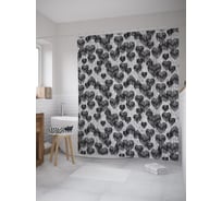 Штора (занавеска) для ванной JoyArty "Сердца под дождем" из сатена, 180х200 см с крючками, sc_59282