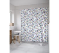 Штора (занавеска) для ванной JoyArty "Сердечные медузы" из сатена, 180х200 см с крючками, sc_55787