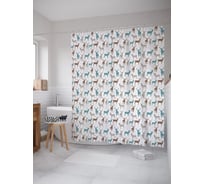 Штора (занавеска) для ванной JoyArty "Олени гранж" из сатена, 180х200 см с крючками, sc_57501