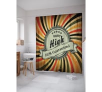 Штора (занавеска) для ванной JoyArty "Сто процентов гарантии" из сатена, 180х200 см с крючками, sc_63032