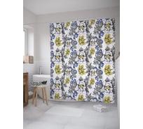 Штора (занавеска) для ванной JoyArty "Весенние букеты" из сатена, 180х200 см с крючками, sc_59222