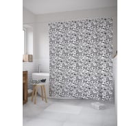 Штора (занавеска) для ванной JoyArty "Ажурные бабочки" из сатена, 180х200 см с крючками, sc_55334