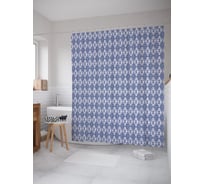 Штора (занавеска) для ванной JoyArty "Португальский винтаж" из сатена, 180х200 см с крючками, sc_62552