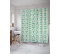 Штора (занавеска) для ванной JoyArty "Этнические ромбы" из сатена, 180х200 см с крючками, sc_63954