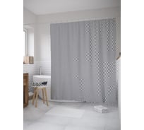 Штора (занавеска) для ванной JoyArty "Чередование ромбов" из сатена, 180х200 см с крючками, sc_60835