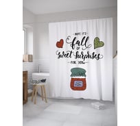 Штора (занавеска) для ванной JoyArty "Надеюсь, он принесет вам сладкие сюрпризы" из сатена, 180х200 см с крючками, sc_61698