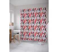 Штора (занавеска) для ванной JoyArty "Абстрактные листья" из сатена, 180х200 см с крючками, sc_53662