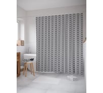 Штора (занавеска) для ванной JoyArty "Полосы зентангл" из сатена, 180х200 см с крючками, sc_54511