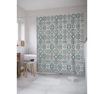 Штора (занавеска) для ванной JoyArty "Индейский орнамент" из сатена, 180х200 см с крючками, sc_61681