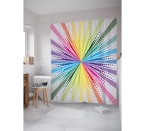Штора (занавеска) для ванной JoyArty "Радуга поп-арт" из сатена, 180х200 см с крючками, sc_63009