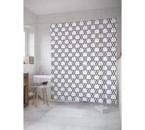 Штора (занавеска) для ванной JoyArty "Треугольные сектора" из сатена, 180х200 см с крючками, sc_52516