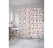 Штора (занавеска) для ванной JoyArty "Флористическая текстиль" из сатена, 180х200 см с крючками, sc_59370