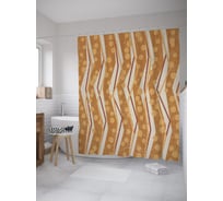 Штора (занавеска) для ванной JoyArty "Небрежные зигзаги" из сатена, 180х200 см с крючками, sc_59983