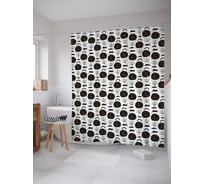 Штора (занавеска) для ванной JoyArty "Слон на воздушном шаре" из сатена, 180х200 см с крючками, sc_62472