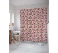Штора (занавеска) для ванной JoyArty "Паттерн винтажных роз" из сатена, 180х200 см с крючками, sc_64160
