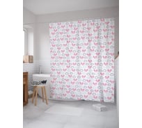 Штора (занавеска) для ванной JoyArty "Широкофюзеляжный самолет и облако" из сатена, 180х200 см с крючками, sc_53397