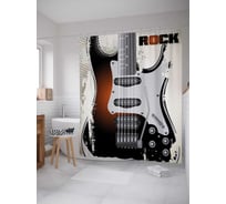 Штора (занавеска) для ванной JoyArty "Рок-гитара" из сатена, 180х200 см с крючками, sc_51694