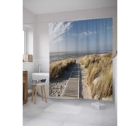 Штора (занавеска) для ванной JoyArty "Морская дорожка" из сатена, 180х200 см с крючками, sc_8525