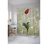 Штора (занавеска) для ванной JoyArty "Цветок на реке" из сатена, 180х200 см с крючками, sc_8347