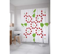 Штора (занавеска) для ванной JoyArty "Божьи коровки в танце" из сатена, 180х200 см с крючками, sc_6122