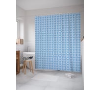 Штора (занавеска) для ванной JoyArty "Ромбовидный орнамент" из сатена, 180х200 см с крючками, sc_62561