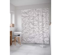 Штора (занавеска) для ванной JoyArty "Смятый лист" из сатена, 180х200 см с крючками, sc_4590