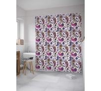Штора (занавеска) для ванной JoyArty "Восхитительный апрель" из сатена, 180х200 см с крючками, sc_8132