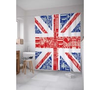 Штора (занавеска) для ванной JoyArty "Английский символизм" из сатена, 180х200 см с крючками, sc_4295