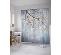 Штора (занавеска) для ванной JoyArty "Осеннее небо" из сатена, 180х200 см с крючками, sc_3196