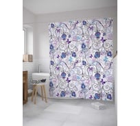 Штора (занавеска) для ванной JoyArty "Королевские завитки" из сатена, 180х200 см с крючками, sc_8123