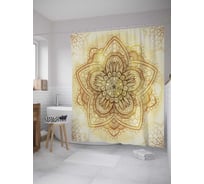 Штора (занавеска) для ванной JoyArty "Цветок тепла" из сатена, 180х200 см с крючками, sc_8769