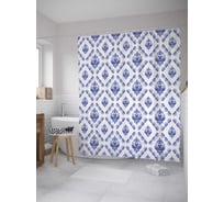 Штора (занавеска) для ванной JoyArty "Богатые ромбики" из сатена, 180х200 см с крючками, sc_7925