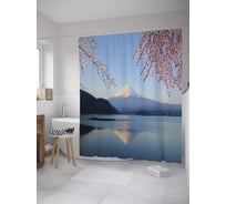 Штора (занавеска) для ванной JoyArty "Горная свежесть" из сатена, 180х200 см с крючками, sc_8295