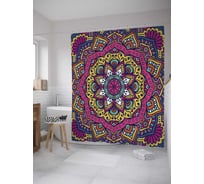 Штора (занавеска) для ванной JoyArty "Пляски красок" из сатена, 180х200 см с крючками, sc_8766